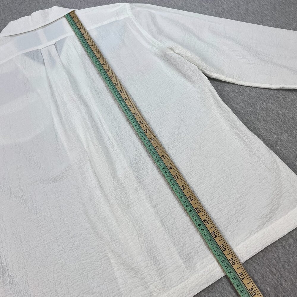 Todd Snyder Portuguese Seersucker Camp Shirt Men L White Loop Collar Long Sleeve - Picture 13 of 15